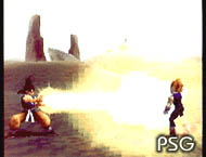 Goku lancia una Kamehameha a Vegeta